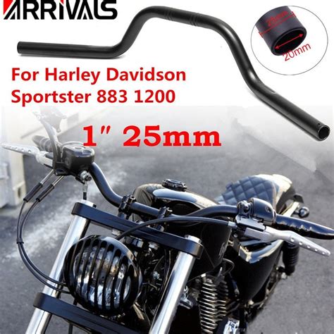1 25mm Motorcycle Black Iron Tracker Handlebars Drag Bars For Harley