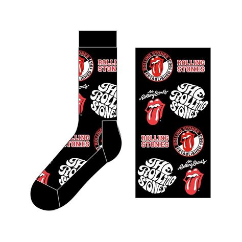 The Rolling Stones Classic Logos Socks Pop Music