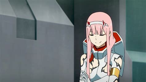 Darling In The Franxx Zero Two Hiro Zero Two With Pink Hair And Closing