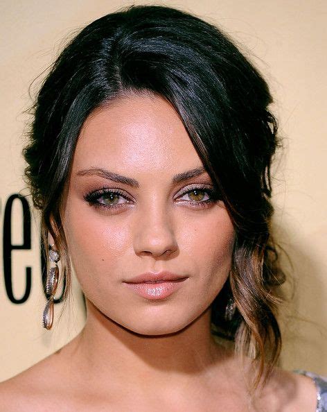 Mila Kunis Loose Bun Celebrity Makeup Looks Low Updo Hairstyles