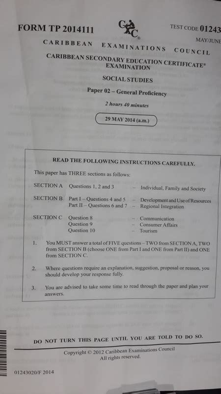 Csec Paper 1 Past Papers