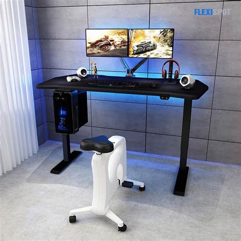 Invest In A Black Modern Gaming Desk Setup Flexispot