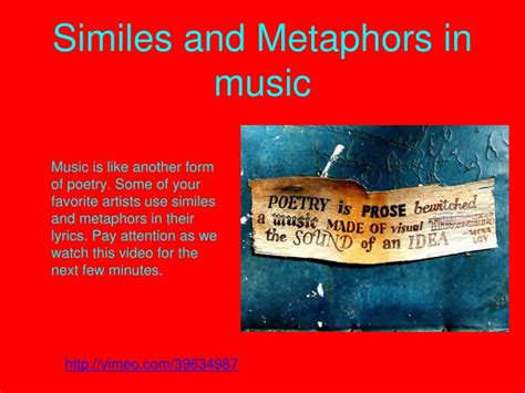 One of my favorite songs that uses metaphors is called waterfalls by tlc. PPT - An Introduction to Figurative language Similes and ...
