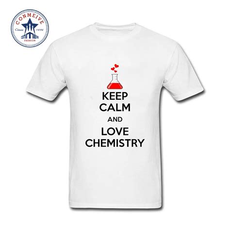 Natural Cotton Colorful Keep Calm And Love Chemistry Print Cotton T