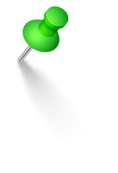 Premium Vector Green Push Pin Mockup Realistic Thumb Tack