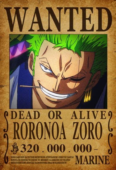 One Piece Wanted Posters New World Zoro