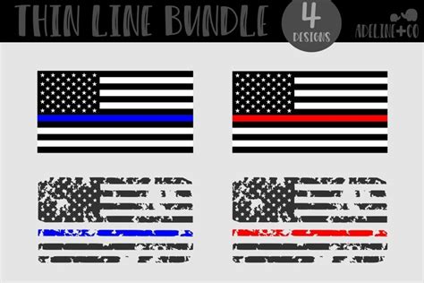 First Responder Bundle Svg Thin Line American 1335541