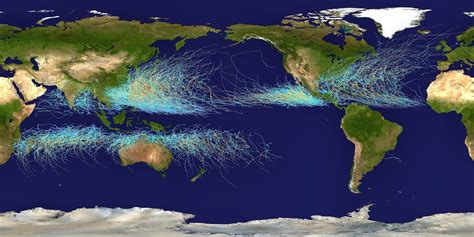 Metanoodle World Map Tracking Every Hurricane And Typhoon For The Last