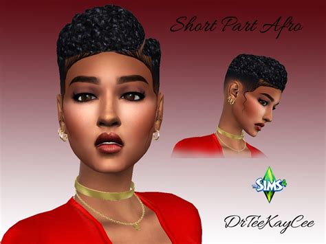 Sims 4 Hairs ~ The Sims Resource Short Parted Afro Hair Retextured By