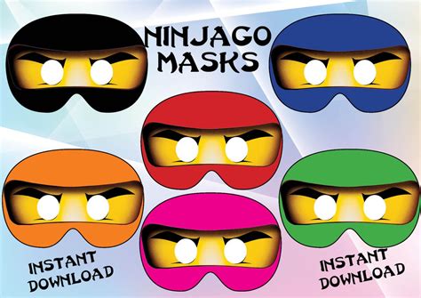 Instant Download Ninjago Masks Ninjago By Yourpartydesigner Fiesta De