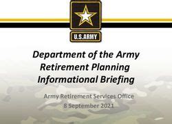 Department Of The Army Retirement Planning Informational Briefing Army Retirement Services
