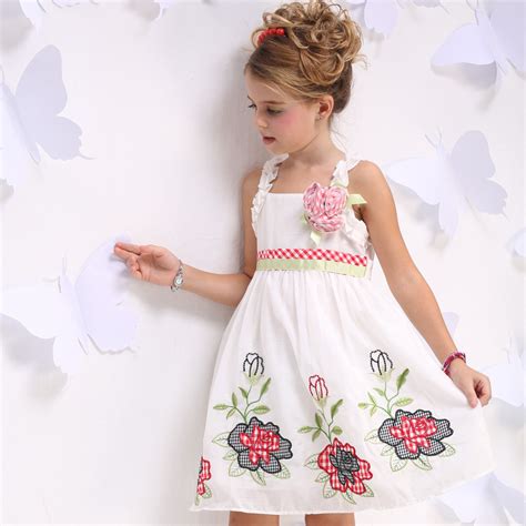 China Little Girl Flower Cotton Dresses Children Summer Clothing