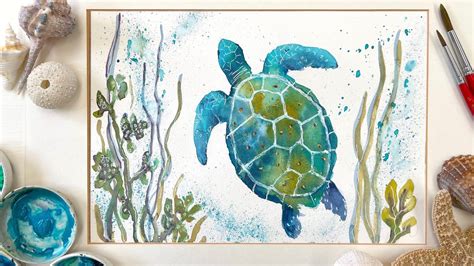 Babe Sea Turtle Watercolor Painting Print Turtle Art Sea Turtle My