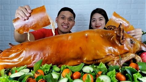 One Whole Lechon Baboy Mukbang Pinoy Food Filipino Mukbang Youtube