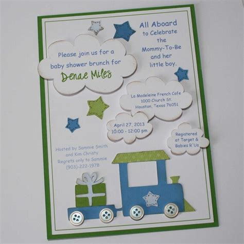 Items Similar To Train Baby Shower Train Birthday Invitations Blue