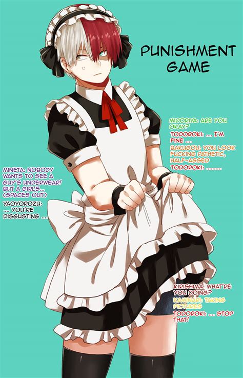 Maid Outfit Shoto Todoroki My Hero Academia Bnha Poster Canvas Wall Art