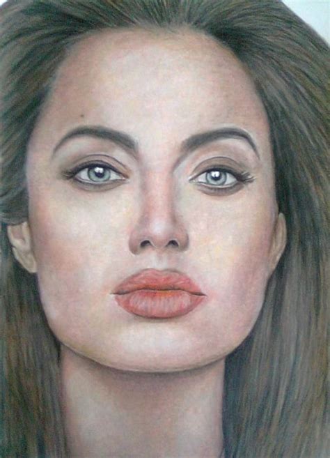 Angelina Jolie By Ghosthorror Color Pencil Drawing First Pinned To