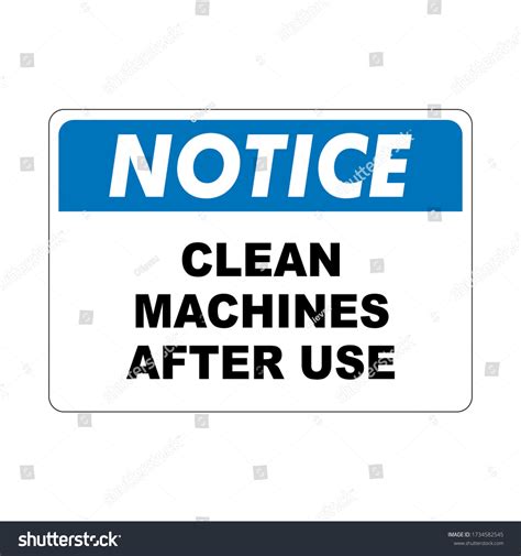 Clean Machines After Use Sign Vector Stock Vector Royalty Free