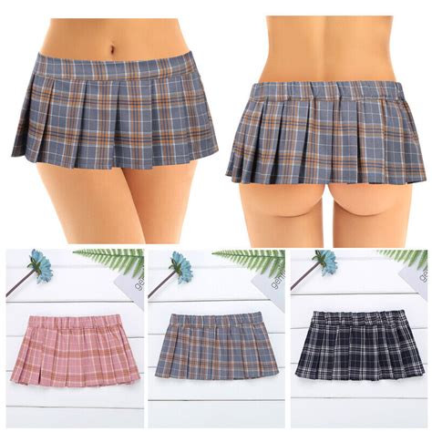 ️ Japanese Schoolgirl Mini Pleated Skirt Womens Roleplay Scottish Short