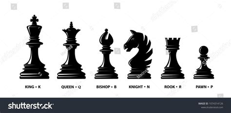 Chess Piece Icons Board Game Black Silhouettes Isolated On White