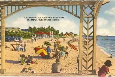 'Beach, Clearwater, Florida' Art Print | Art.com