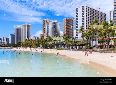 Honolulu Hawaii Waikiki Beach In Honolulu Stock Photo Alamy