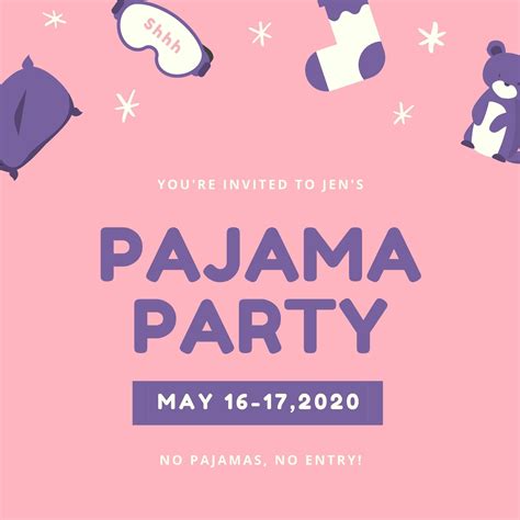 Customize 41 Pajama Party Invitations Templates Online Canva