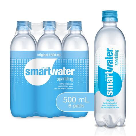 Smartwater Sparkling Water Vapor Distilled Carbonated Water Bottles