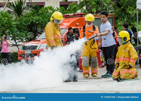 Thailand July 30 2019 Peoples Preparedness For Fire Drill And