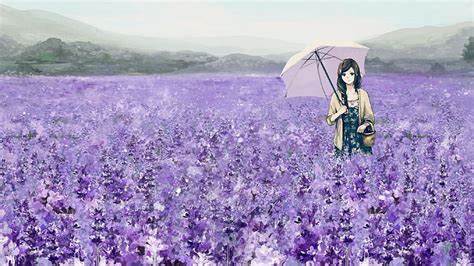 5120x2880px 5k Free Download ღ ღ Lavender Anime Girl Purple