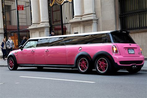 A Six Wheeled Pink Stretch Mini Cooper Limousine Seen In New York Zimbio