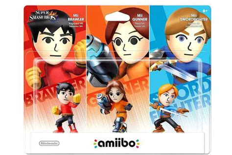 Nintendo Super Smash Bros Mii Brawler And Mii Gunner And Mii Swordfighter Amiibo Mx