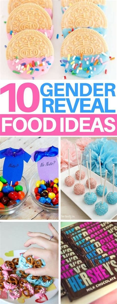 To play up the bun in the oven pun, bake a cake or cupcakes colored with pink or blue food dye in the center. LOVE these gender reveal party food ideas! There's ideas for everything from appetizers to ...