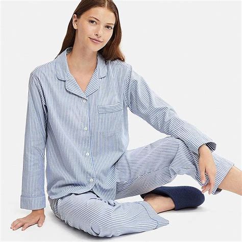 Women Cotton Long Sleeve Pajamas Long Sleeve Pyjamas Sleeves Uniqlo