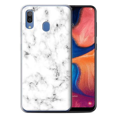 Stuff4 Gel Tpu Casecover For Samsung Galaxy A20a30 2019whitemarble