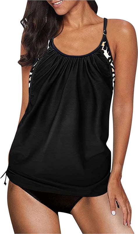 Fauean Tankini Damen Tankini Set Push Up Bauchweg Bademode Set Mit