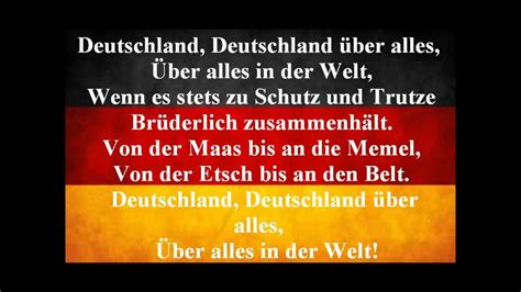 German National Anthem Deutschland Uber Alles With Lyrics Youtube