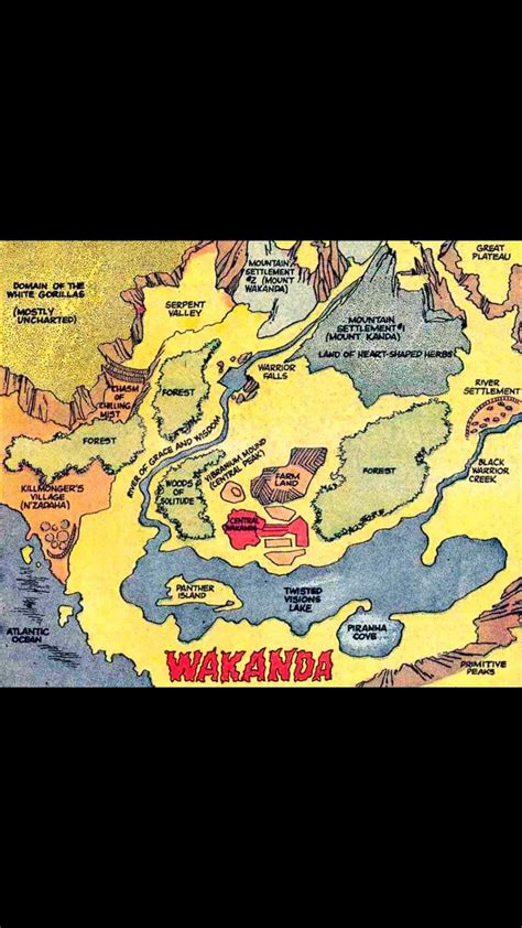 The map wakanda makes a cameo on a map nick fury shows to tony stark. Map of Wakanda : Marvel