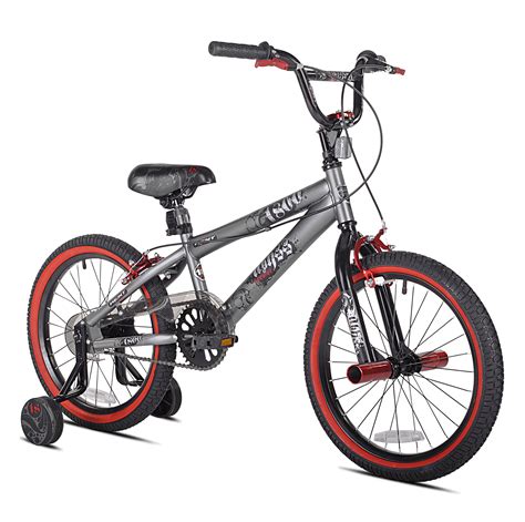 18 Inch Boys Bmx Bike W Training Wheels And Front Pegs Kids Bicycle