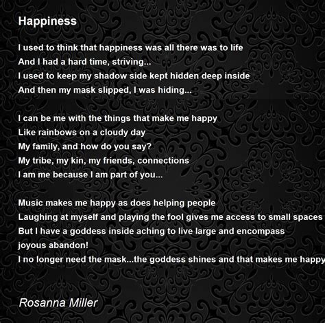 Happiness Happiness Poem By Rosanna Miller