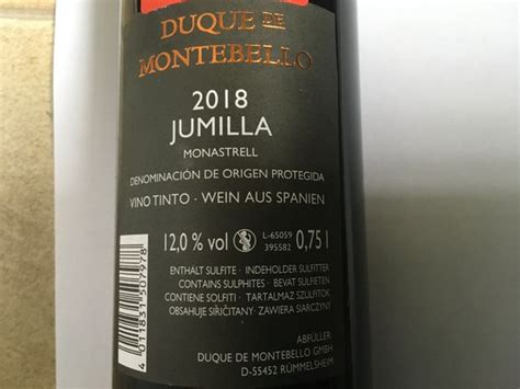 A személyes átvételt preferálom, csomagként való feladás vagy posta lehetséges a vevő terhére! 2015 Duque de Montebello Jumilla Vino Tinto - CellarTracker