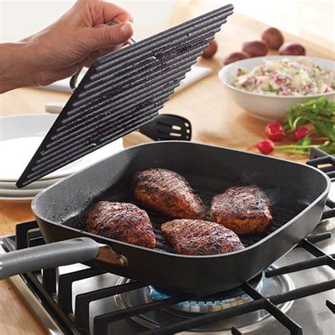 Executive Nonstick Square Grill Pan Grill Presses Pampered Chef