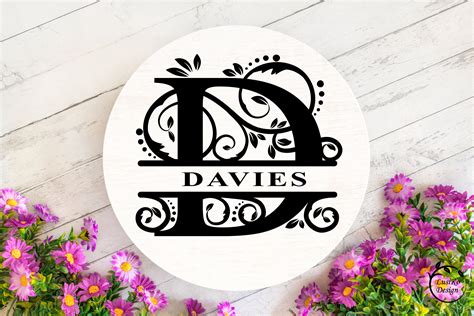 For Teacher Dxf Letter D SVG Personalized Split Monogram Letter D SVG