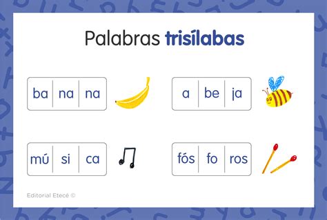 Palabras Trisílabas Ejemplos Y Oraciones