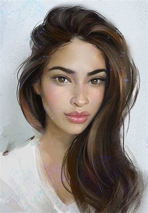 Aleksei Vinogradov {figurative Art Beautiful Female Head Woman Face Portrait Digital Painting