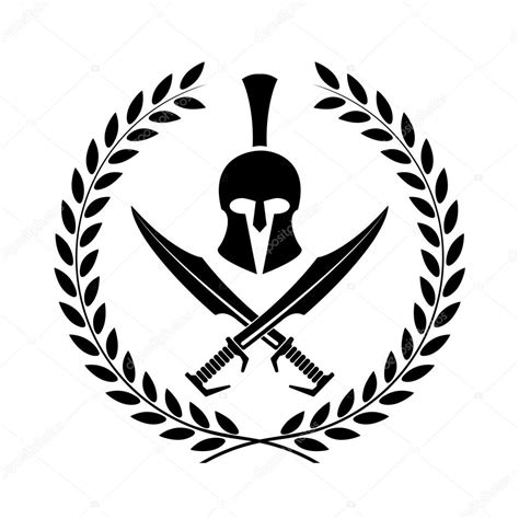 Symbol Of A Warrior Spartan Helmet Icon Symbol Of A Warrior — Stock