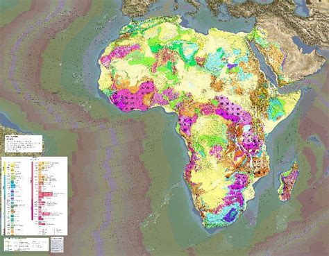Africa Geology Basemap Textured With Hillshade Derived From Srtm V1