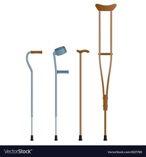 Crutches Royalty Free Vector Image Vectorstock