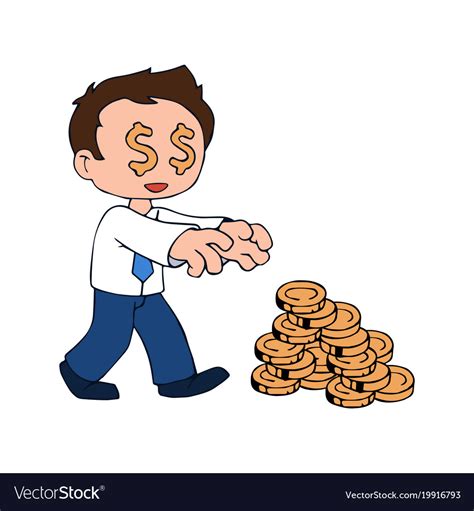 Money Addicted Character Royalty Free Vector Image