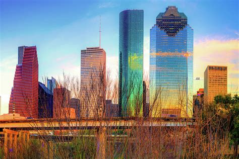 Houston Texas Skyline At Sunset Photograph By Gregory Ballos Pixels